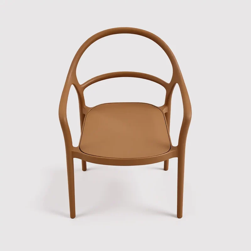 Masoor - Sedia arancione terracotta impilabili con schienale aperto