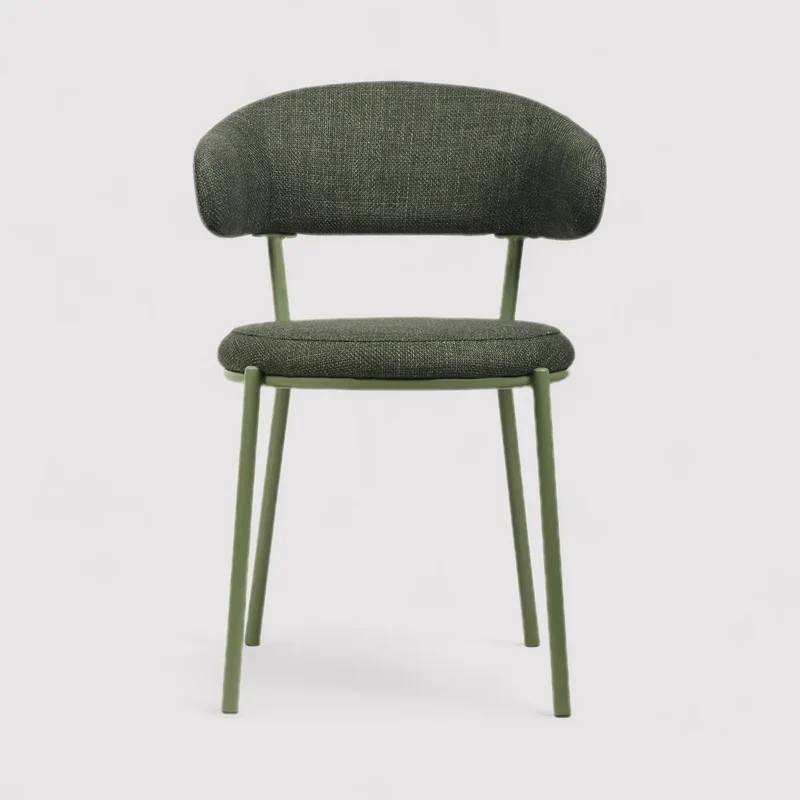 Zeita - Set 2 sedie verde scuro per sala da pranzo o salotto