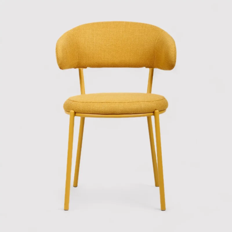 Dablen - Set 2 sedie da soggiorno imbottite giallo senape