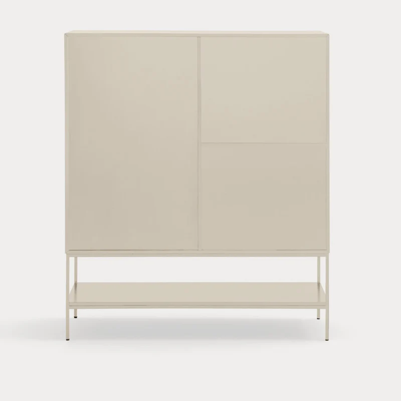 Credenza 1 anta 5 cassetti con gambe in metallo Platt 120x140 cm