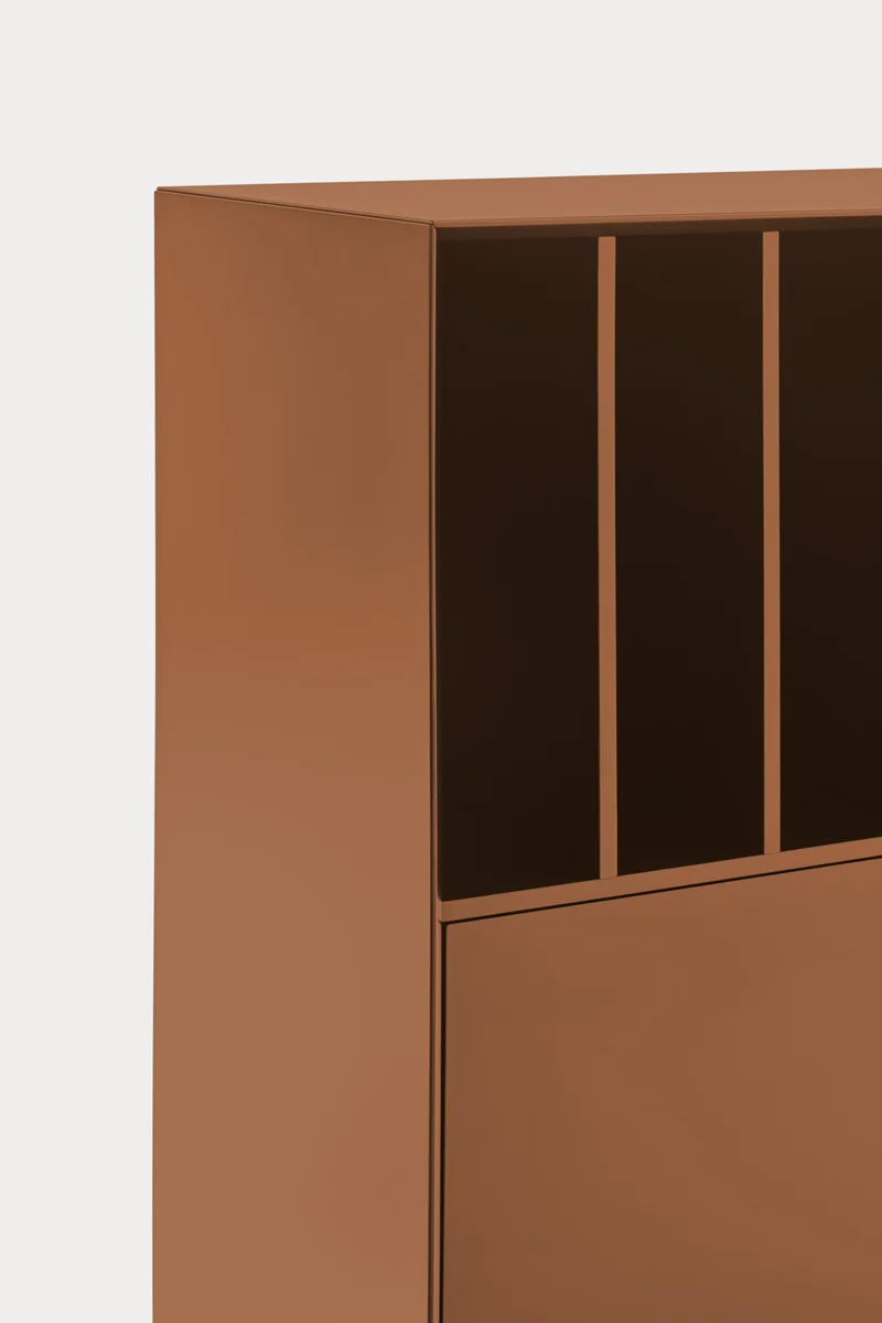 Credenza 1 anta 5 cassetti con gambe in metallo Platt 120x140 cm