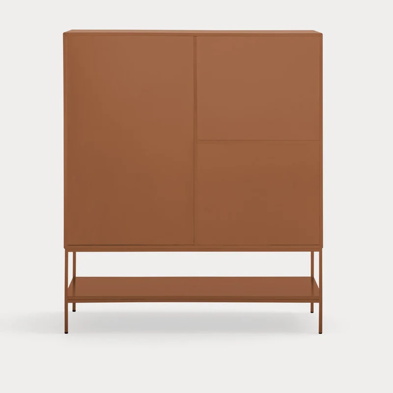 Credenza 1 anta 5 cassetti con gambe in metallo Platt 120x140 cm