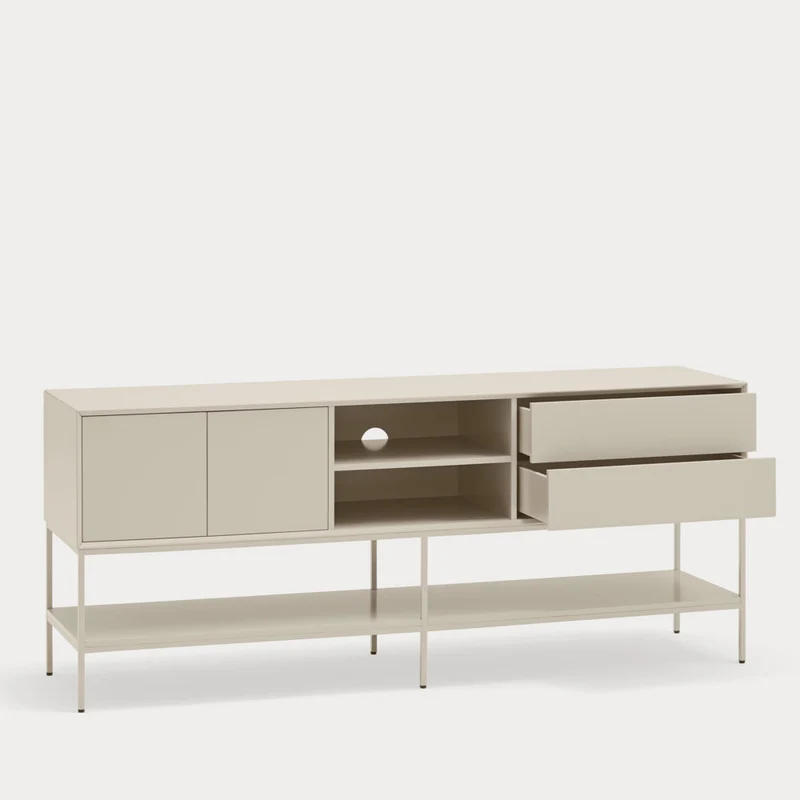Mobile TV 2 ante 2 cassetti con gambe in metallo Platt 178x74 cm