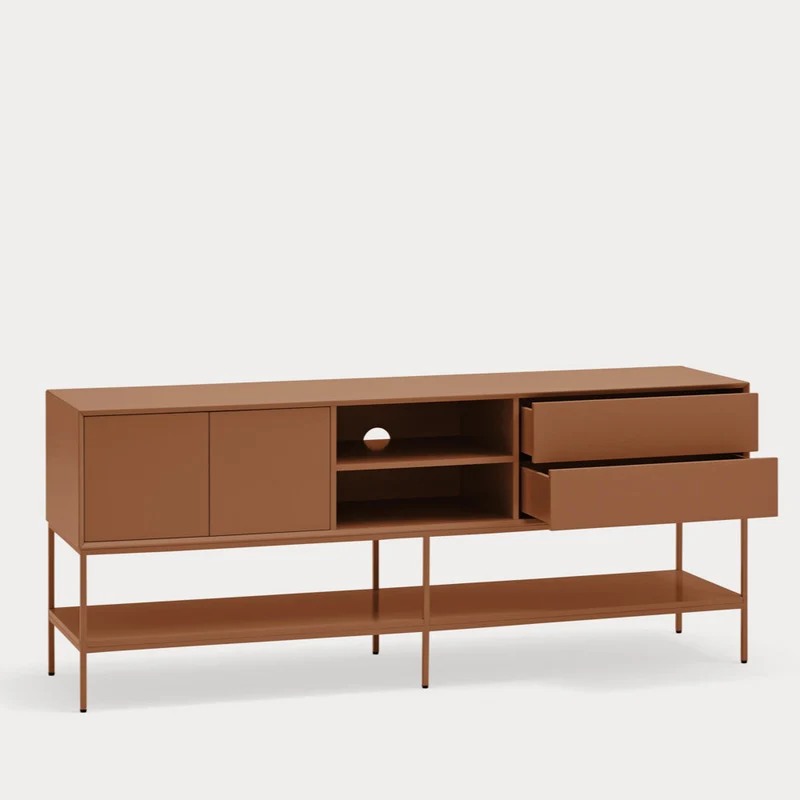 Mobile TV 2 ante 2 cassetti con gambe in metallo Platt 178x74 cm