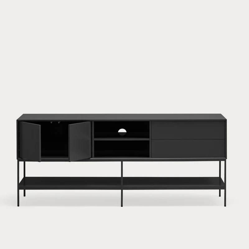 Mobile TV 2 ante 2 cassetti con gambe in metallo Platt 178x74 cm
