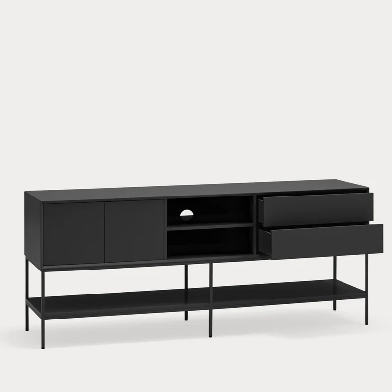 Mobile TV 2 ante 2 cassetti con gambe in metallo Platt 178x74 cm