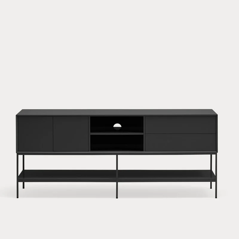 Mobile TV 2 ante 2 cassetti con gambe in metallo Platt 178x74 cm