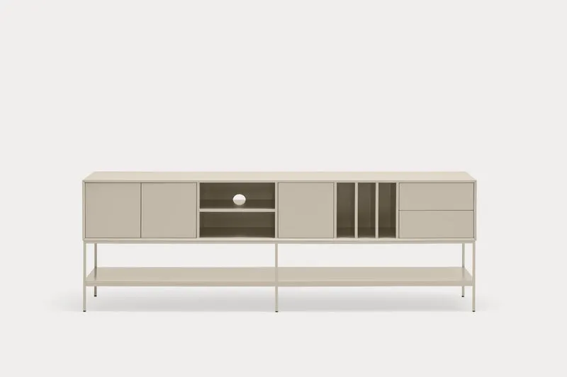 Mobile TV 3 ante 2 cassetti con gambe in metallo Platt 220x74 cm