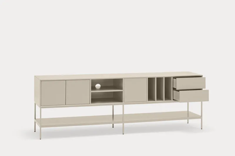Mobile TV 3 ante 2 cassetti con gambe in metallo Platt 220x74 cm