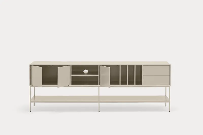 Mobile TV 3 ante 2 cassetti con gambe in metallo Platt 220x74 cm