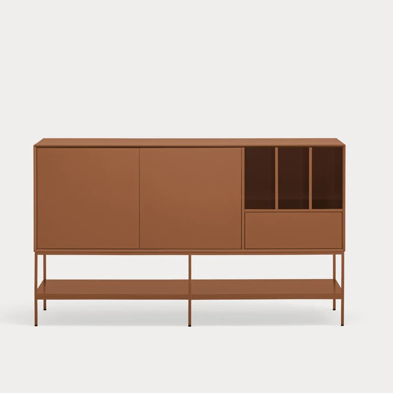 Madia 2 ante 1 cassetto con gambe in metallo Platt 166x98 cm
