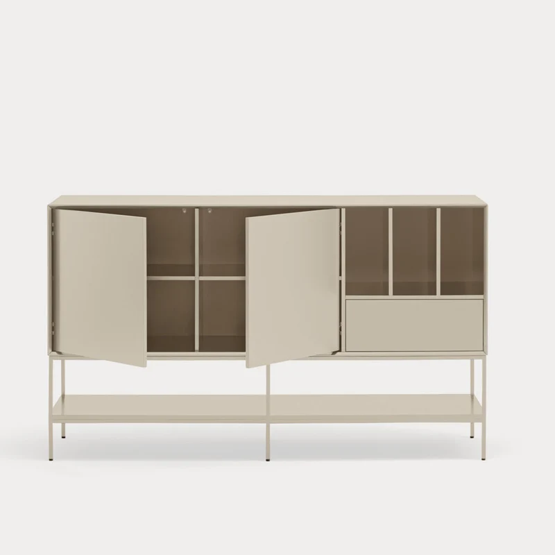 Madia 2 ante 1 cassetto con gambe in metallo Platt 166x98 cm