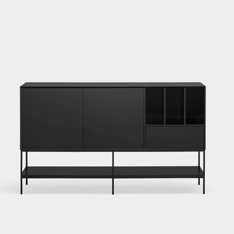Madia 2 ante 1 cassetto con gambe in metallo Platt 166x98 cm