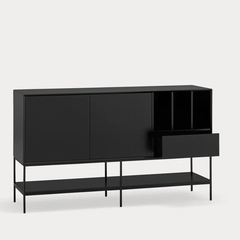 Madia 2 ante 1 cassetto con gambe in metallo Platt 166x98 cm