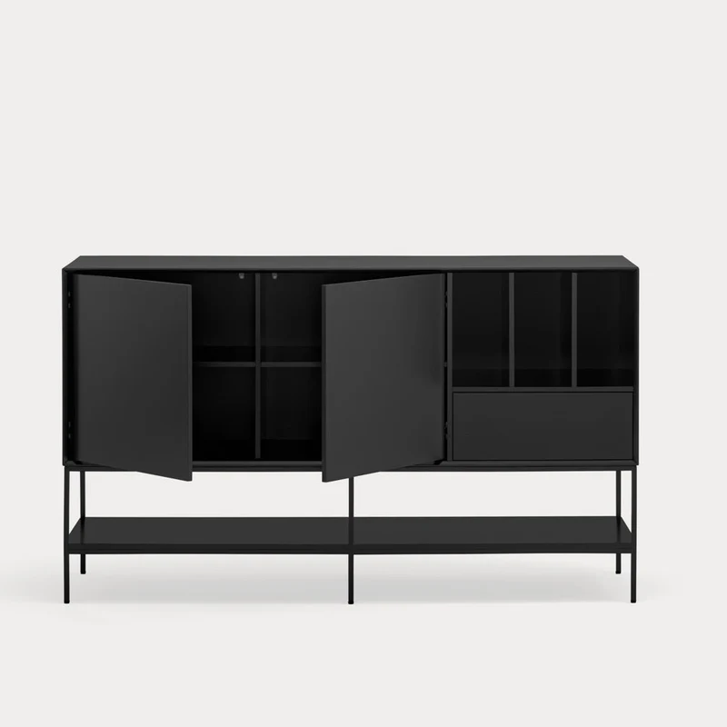 Madia 2 ante 1 cassetto con gambe in metallo Platt 166x98 cm