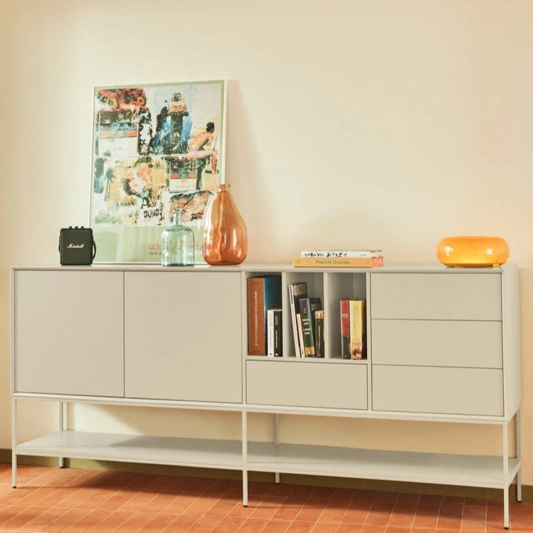 Madia 2 ante 4 cassetti con gambe in metallo Platt 220x98 cm