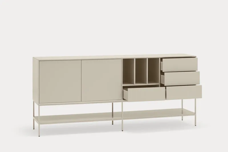 Madia 2 ante 4 cassetti con gambe in metallo Platt 220x98 cm