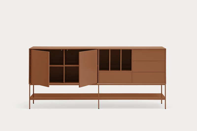 Madia 2 ante 4 cassetti con gambe in metallo Platt 220x98 cm