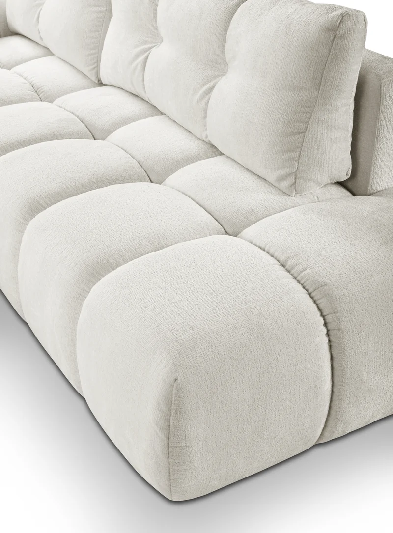 Divano letto angolare in tessuto cinigliato bianco Vienna 286x177 cm