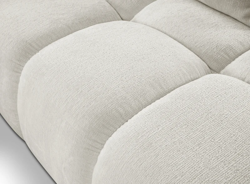 Divano letto angolare in tessuto cinigliato bianco Vienna 286x177 cm
