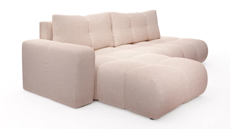 Divano letto angolare in tessuto cinigliato Vienna 286x177 cm