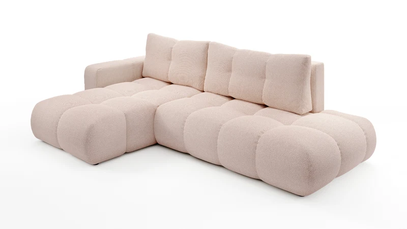 Divano letto angolare in tessuto cinigliato Vienna 286x177 cm