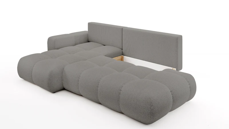 Divano letto angolare in tessuto cinigliato Vienna 286x177 cm