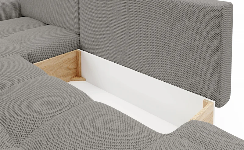 Divano letto angolare in tessuto cinigliato Vienna 286x177 cm