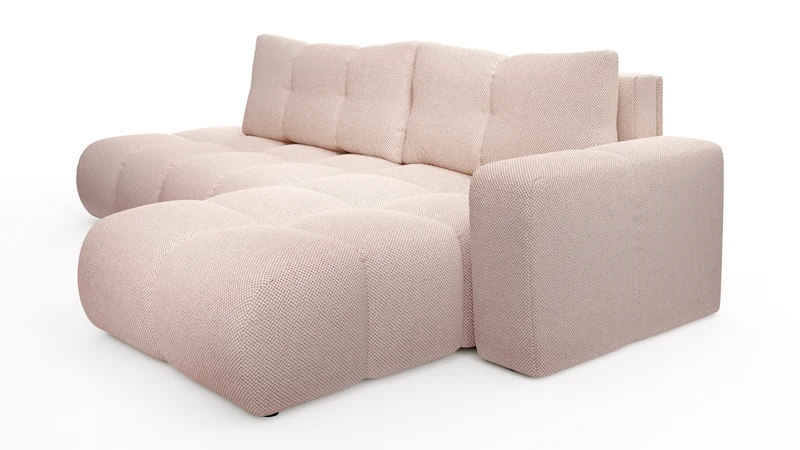 Divano letto angolare in tessuto cinigliato Vienna 286x177 cm