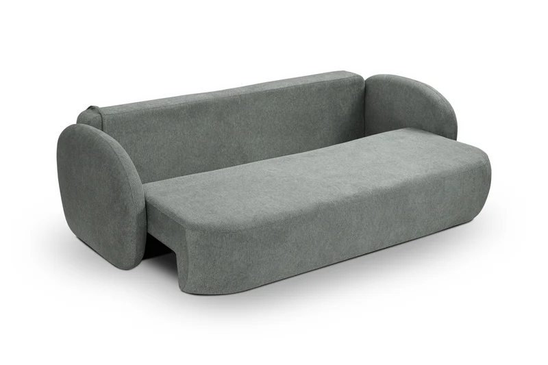 Divano letto in tessuto cinigliato grigio Madrid 238x142 cm