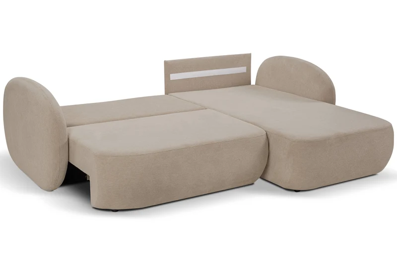 Divano letto angolare in tessuto cinigliato Madrid 248x174 cm