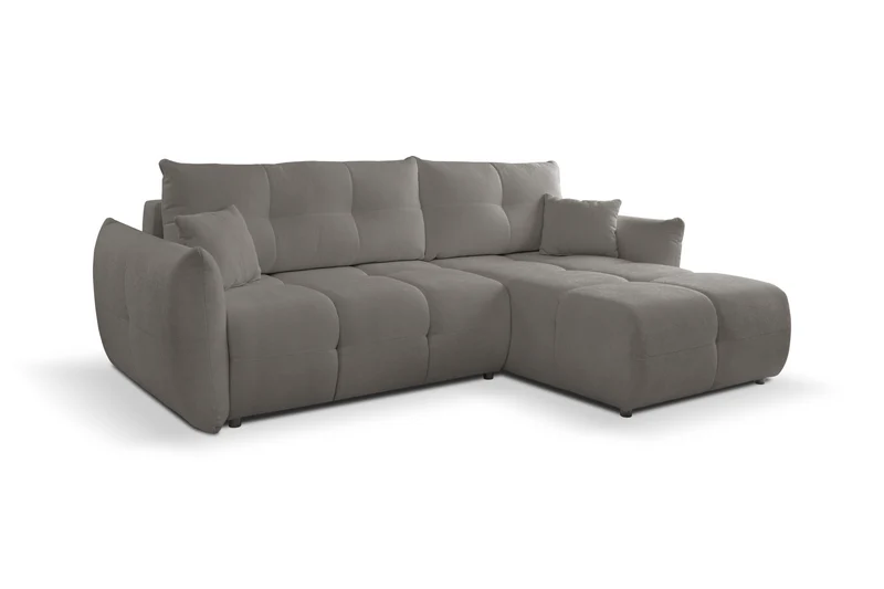Divano letto angolare in tessuto cinigliato Dublino 257x111/177 cm