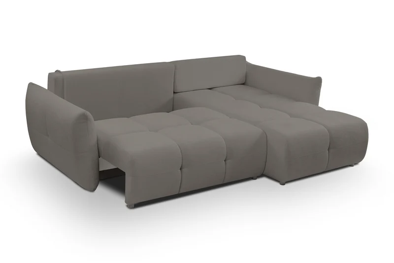 Divano letto angolare in tessuto cinigliato Dublino 257x111/177 cm