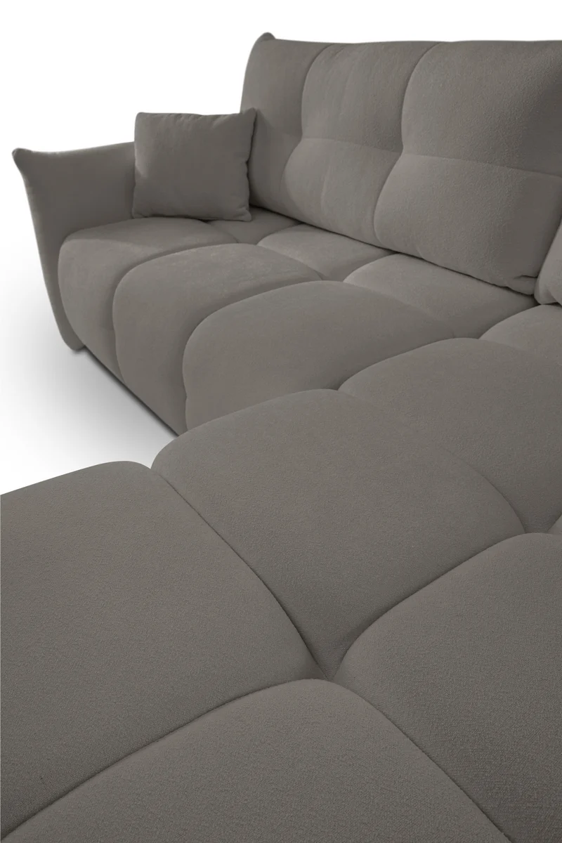 Divano letto angolare in tessuto cinigliato Dublino 257x111/177 cm