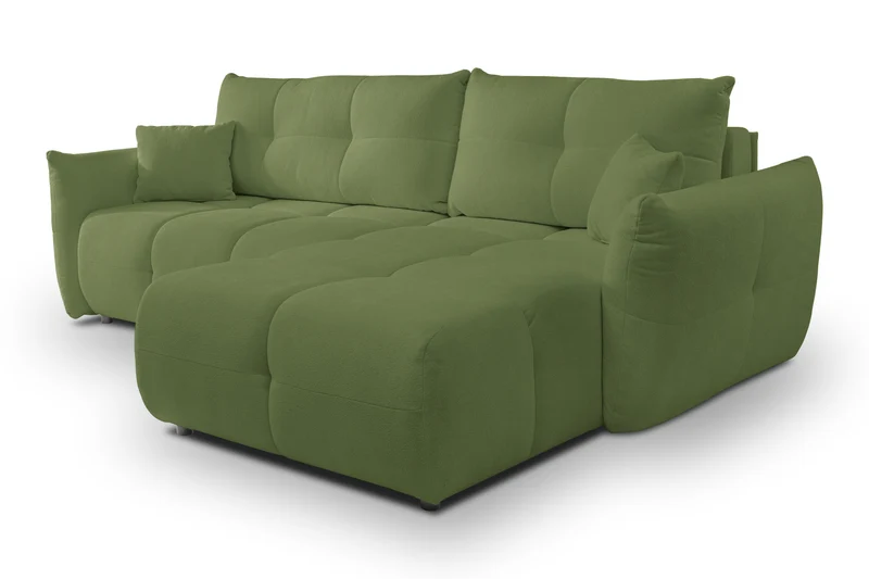 Divano letto angolare in tessuto cinigliato Dublino 257x111/177 cm