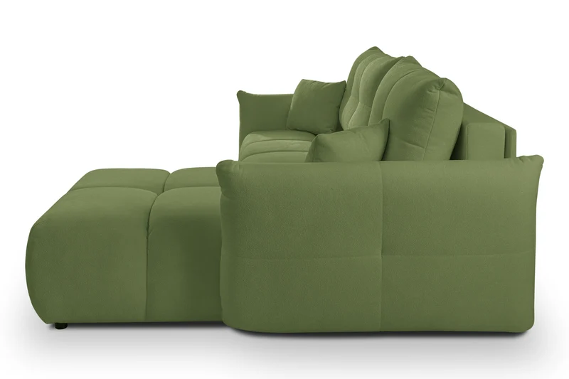 Divano letto angolare in tessuto cinigliato Dublino 257x111/177 cm