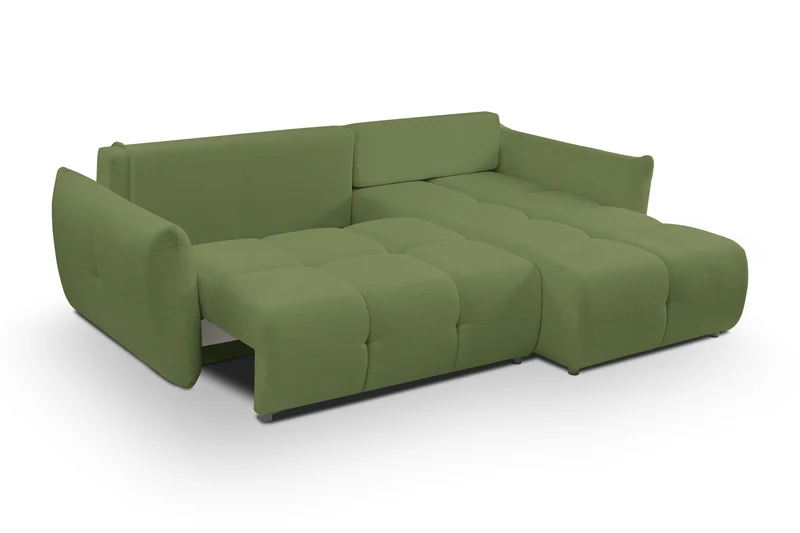 Divano letto angolare in tessuto cinigliato Dublino 257x111/177 cm