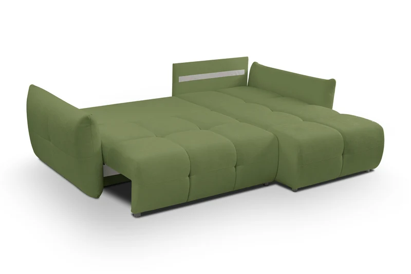 Divano letto angolare in tessuto cinigliato Dublino 257x111/177 cm