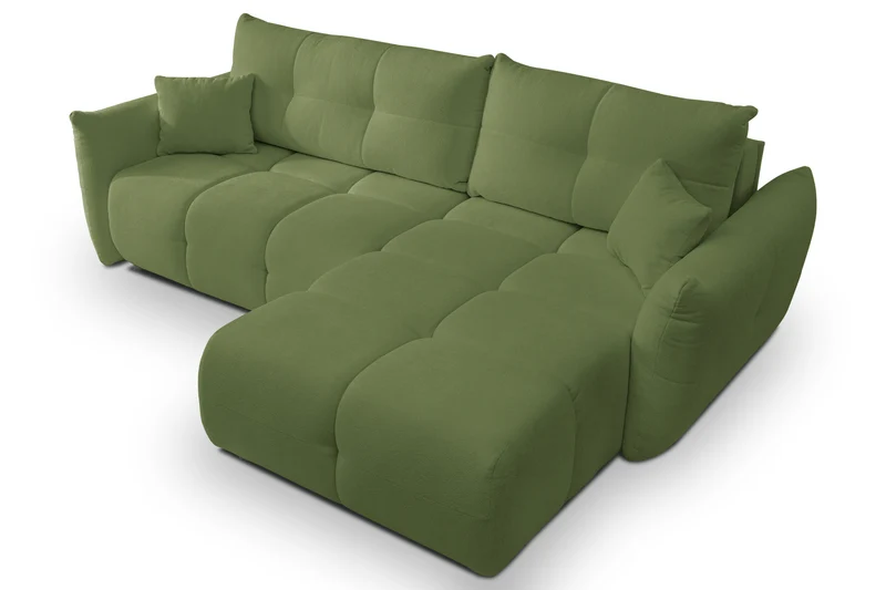 Divano letto angolare in tessuto cinigliato Dublino 257x111/177 cm