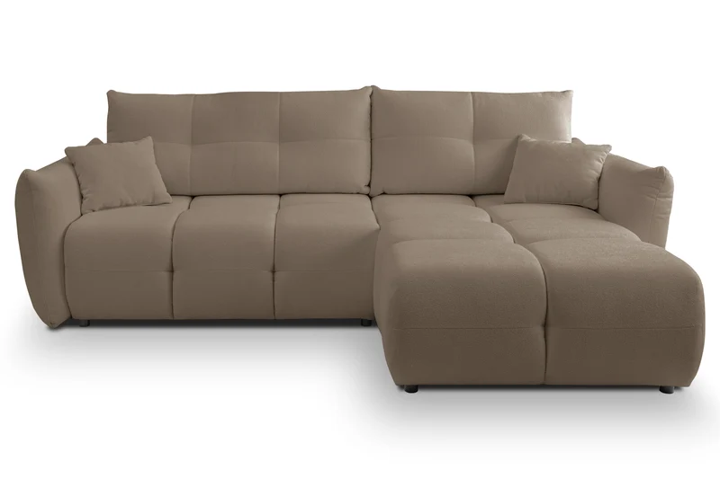 Divano letto angolare in tessuto cinigliato Dublino 257x111/177 cm