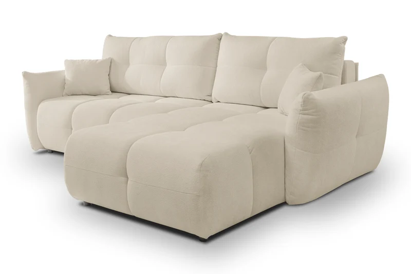 Divano letto angolare in tessuto cinigliato Dublino 257x111/177 cm