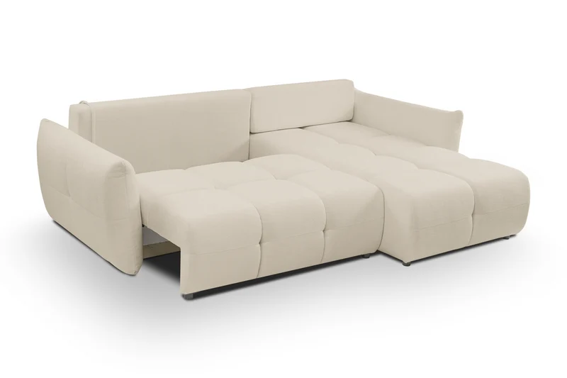 Divano letto angolare in tessuto cinigliato Dublino 257x111/177 cm