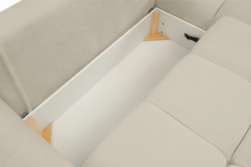 Divano letto angolare in tessuto cinigliato Dublino 257x111/177 cm