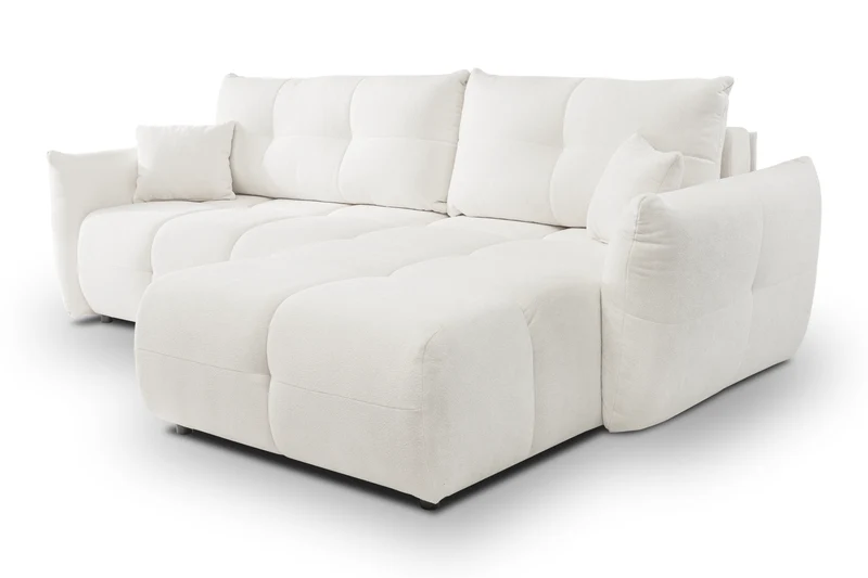 Divano letto angolare in tessuto cinigliato Dublino 257x111/177 cm