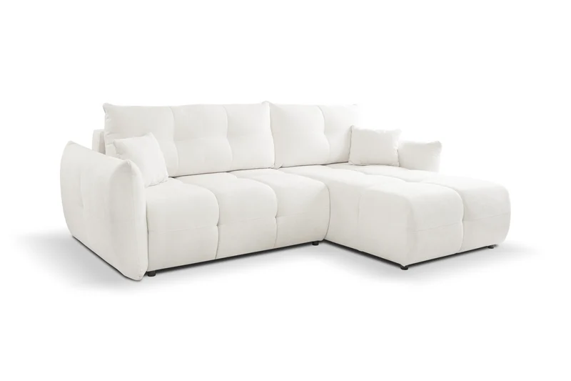 Divano letto angolare in tessuto cinigliato Dublino 257x111/177 cm
