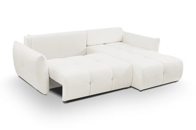 Divano letto angolare in tessuto cinigliato Dublino 257x111/177 cm