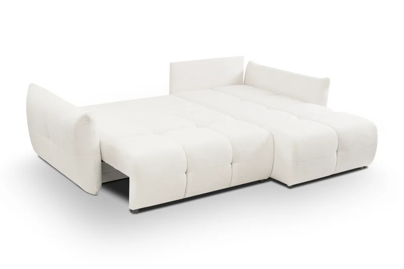 Divano letto angolare in tessuto cinigliato Dublino 257x111/177 cm