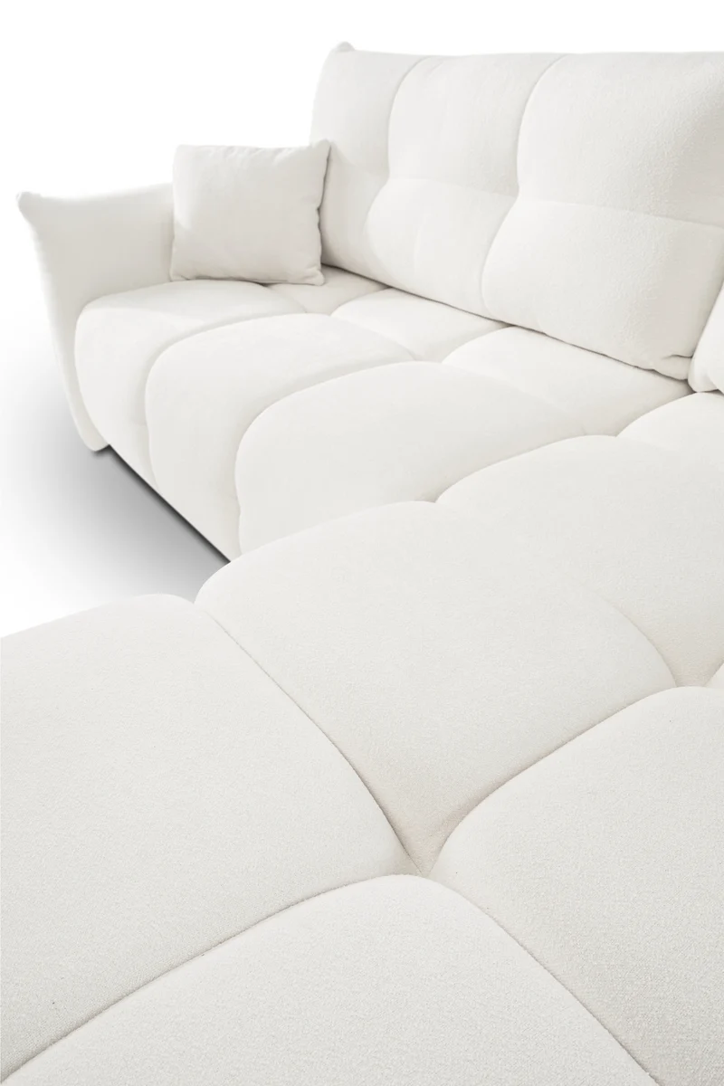 Divano letto angolare in tessuto cinigliato Dublino 257x111/177 cm