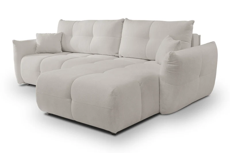 Divano letto angolare in tessuto cinigliato Dublino 257x111/177 cm
