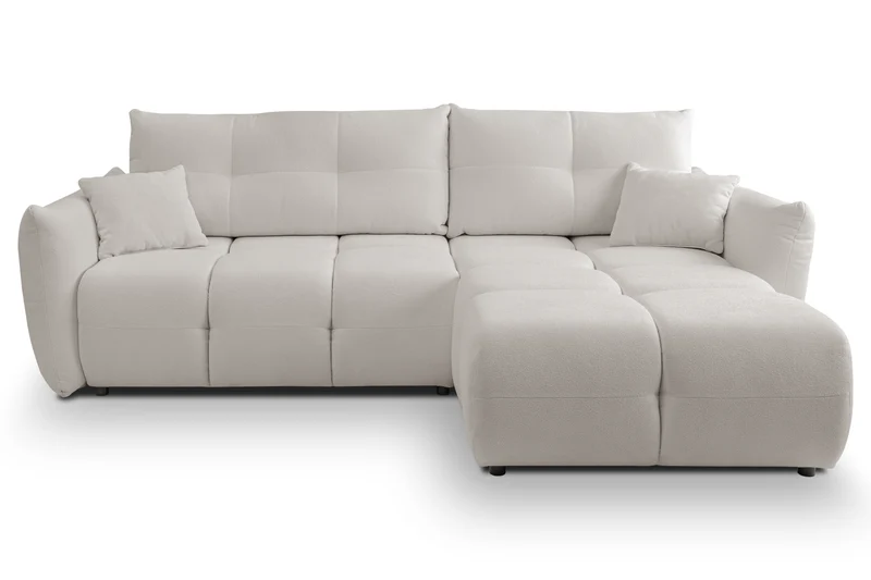 Divano letto angolare in tessuto cinigliato Dublino 257x111/177 cm